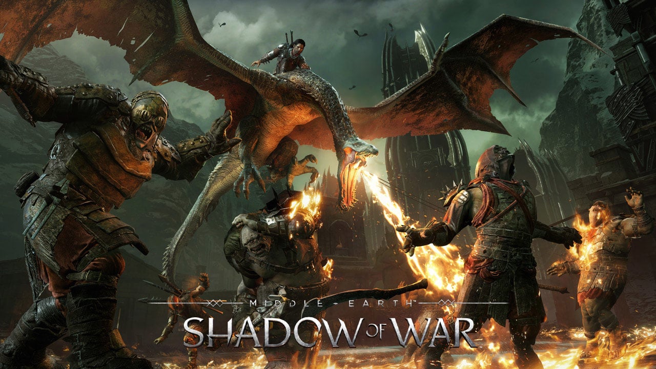 Shadow of War-Protagonist auf einem Drachen