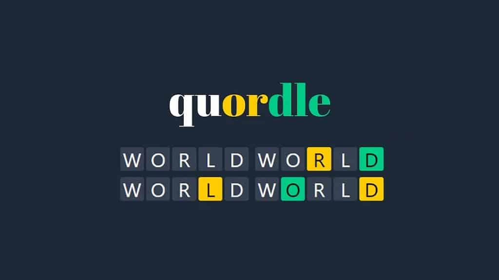 Quordle fordert Sie auf, vier Wörter in neun Versuchen zu erraten
