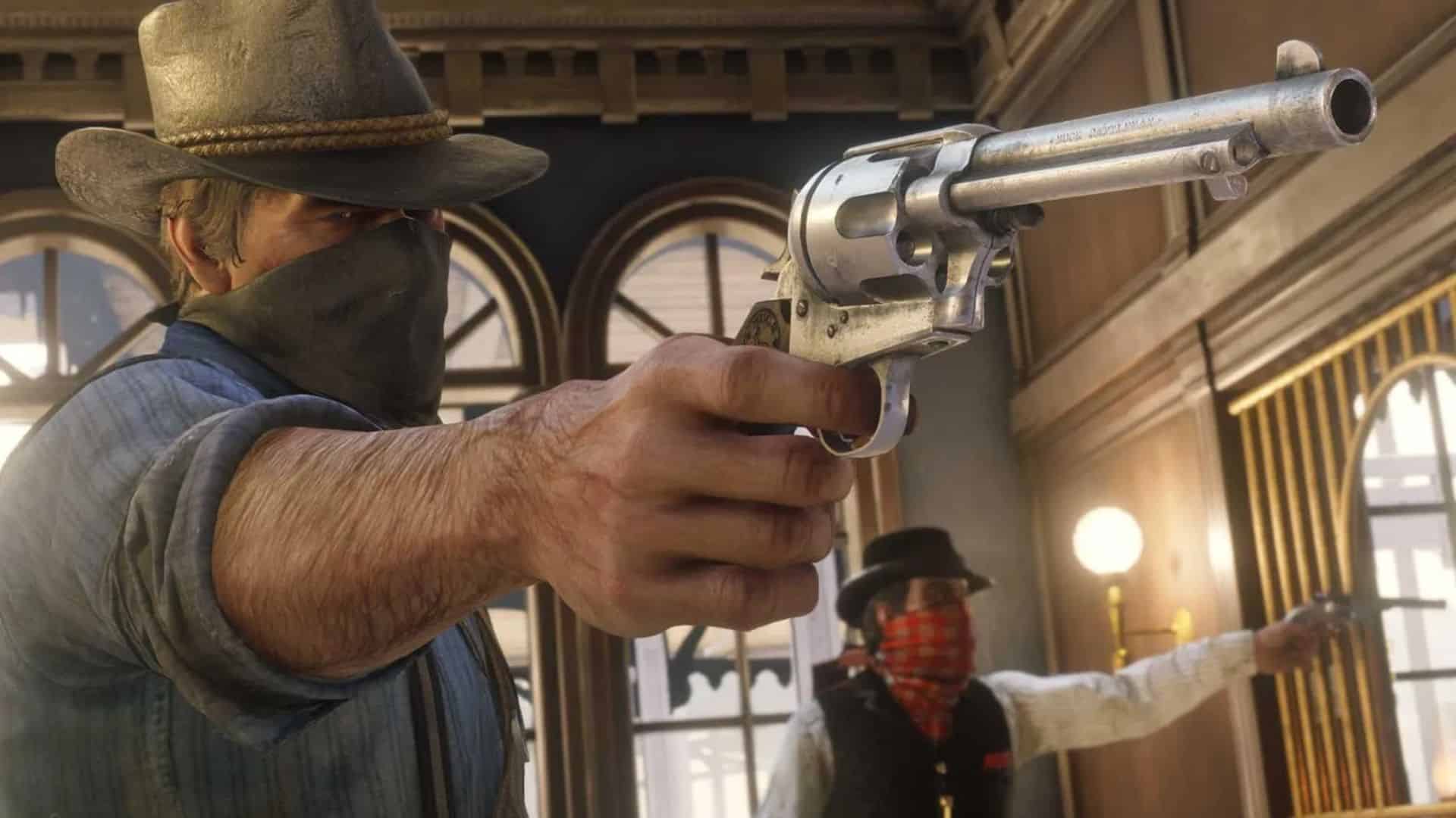 John Marstons Waffe in Red Dead Redemption 2 ziehen