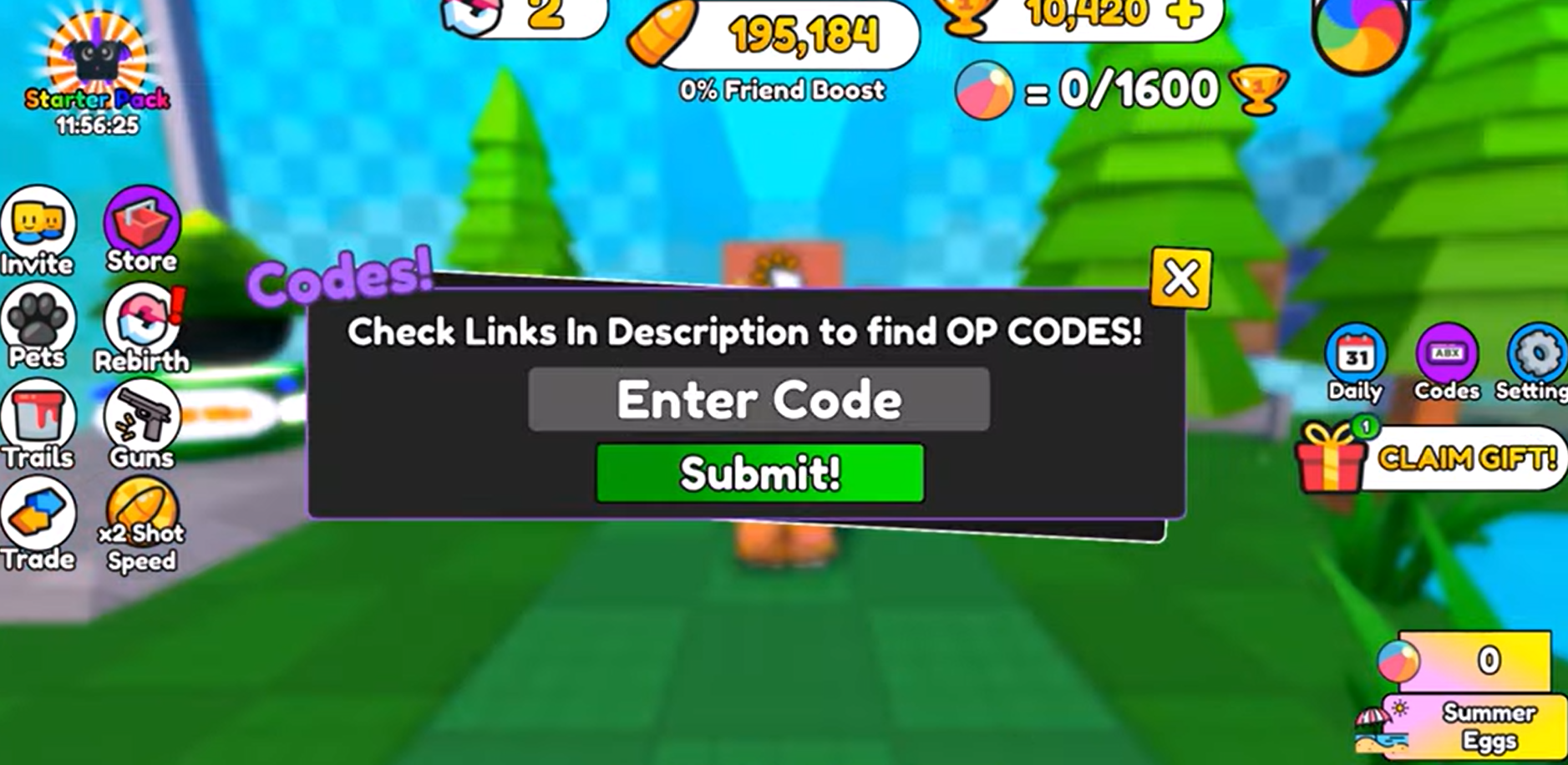 Geben Sie die Codes einzeln in das Textfeld „Code eingeben“ ein oder kopieren Sie sie und fügen Sie sie ein 