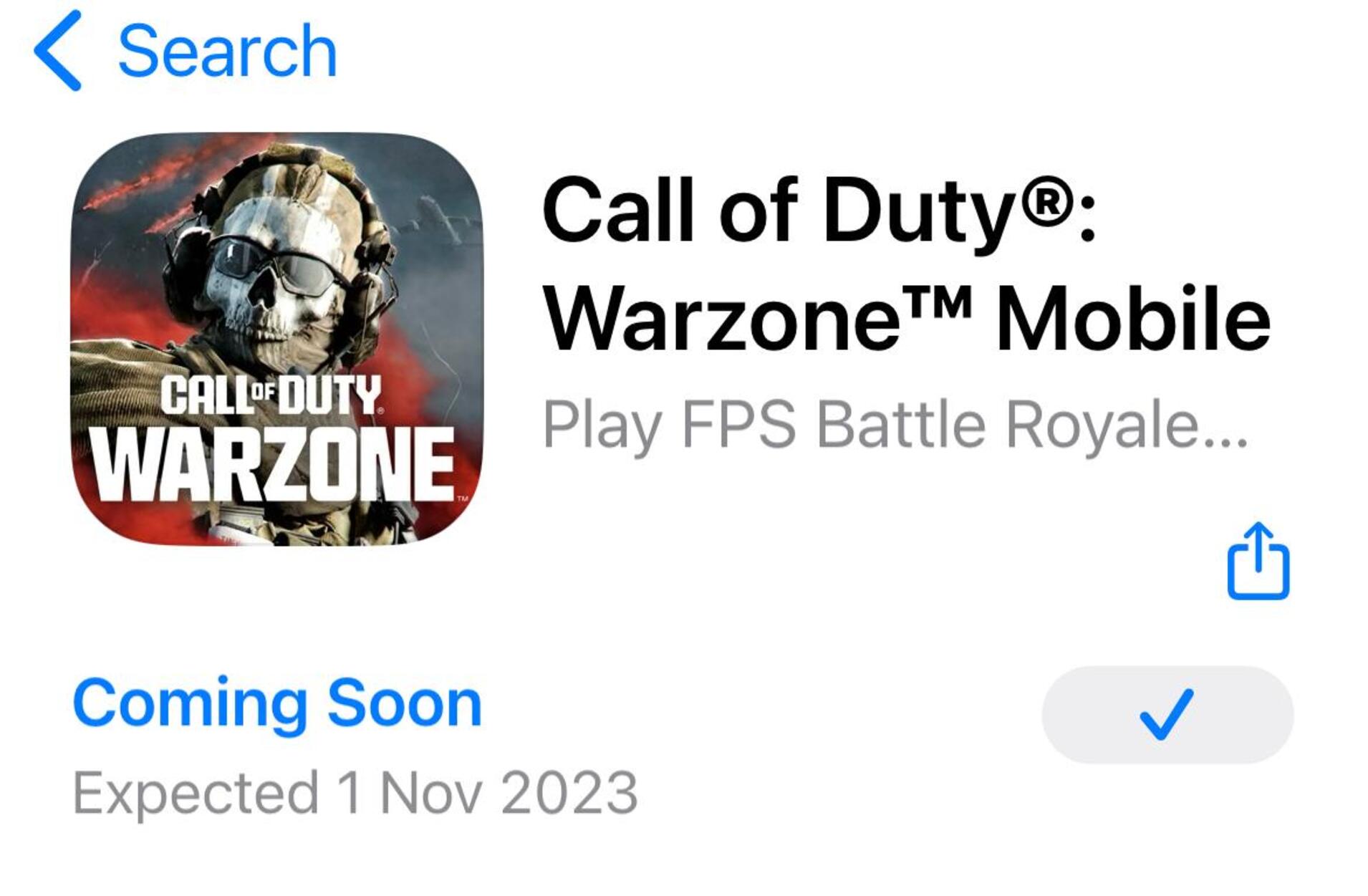 Voraussichtlicher Veröffentlichungstermin für COD Warzone Mobile, laut App Store