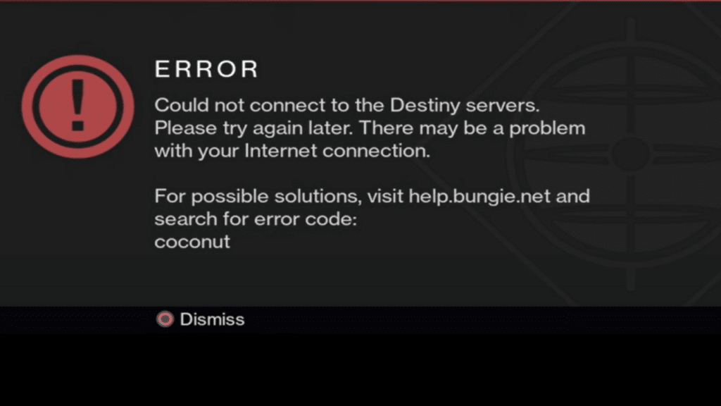 Destiny 2-Fehlercode Coconut