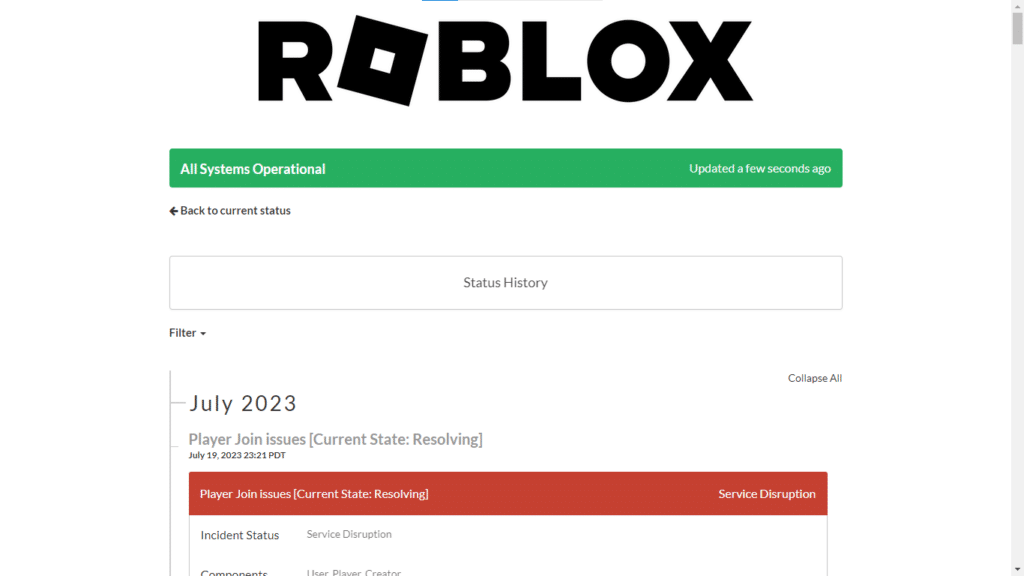 Verwenden Sie die Roblox-Statusseite, um zu überprüfen, ob die Plattform online ist oder nicht