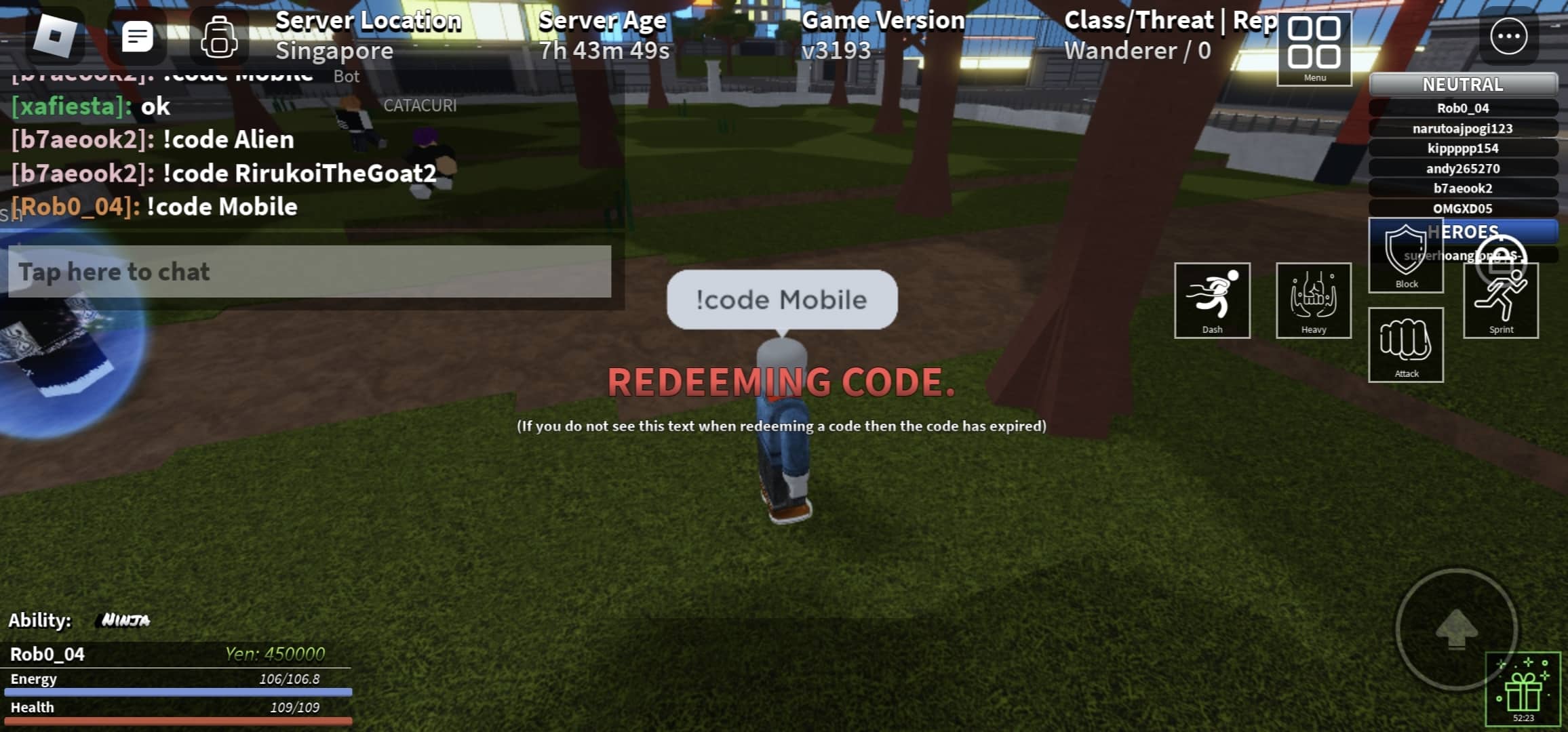 Roblox One Shot-Codes