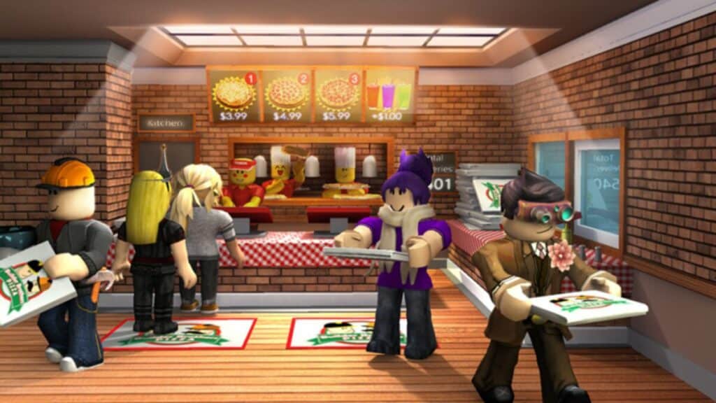 Arbeite in einem Pizzeria-Roblox-Spiel 