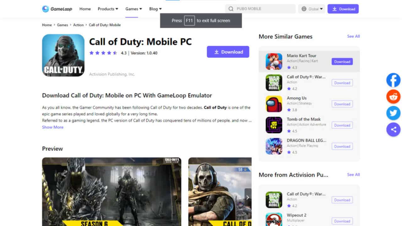 Installationsprozess für Call of Duty: Mobile
