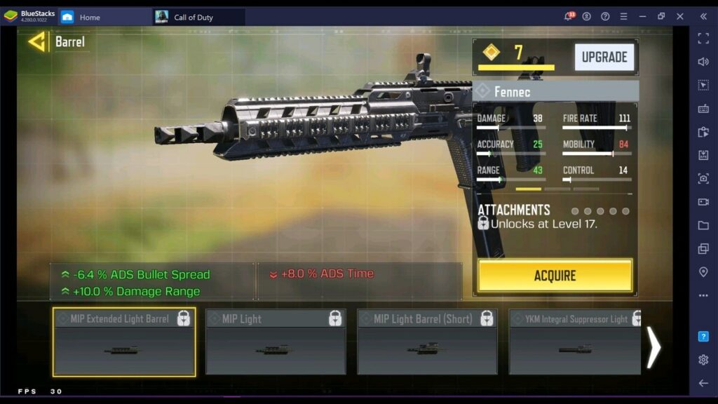 Fennec SMG in COD Mobile