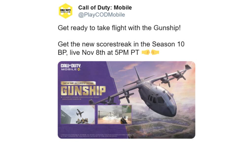 Der neue Scorestreak wird Teil des Battle Pass der 10. Staffel sein