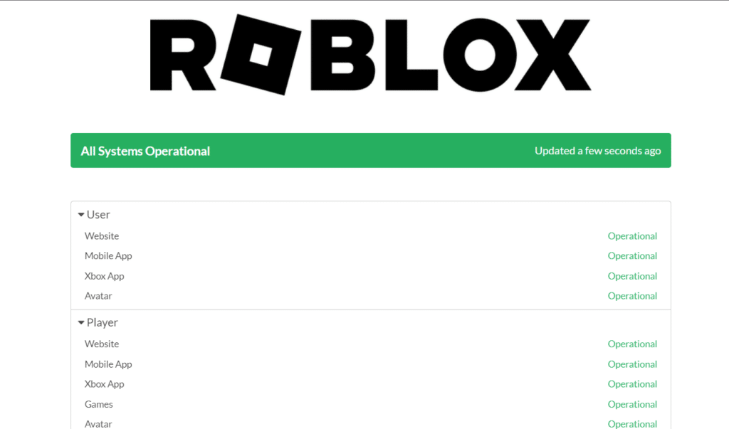 Überprüfen Sie immer den Roblox-Serverstatus auf der offiziellen Seite 