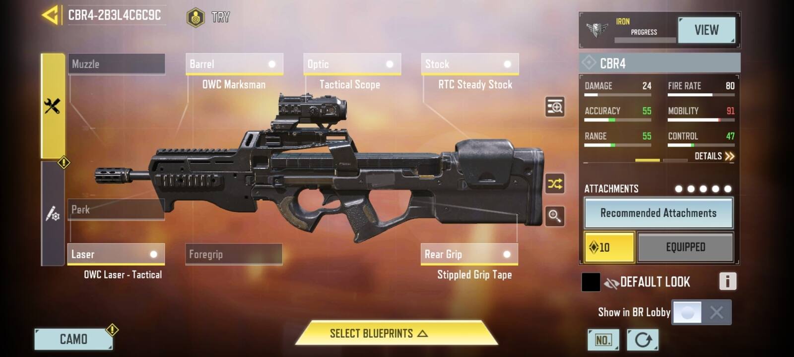 Bestes CBR4-Loadout im BR-Modus von COD Mobile