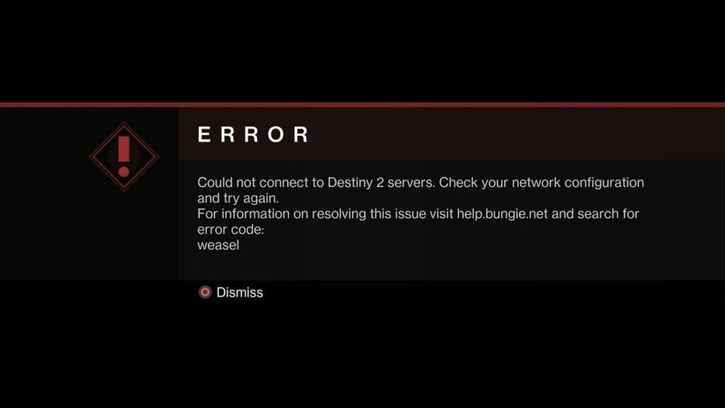 Destiny 2-Fehlercode Weasel: Gründe und schnelle Behebung