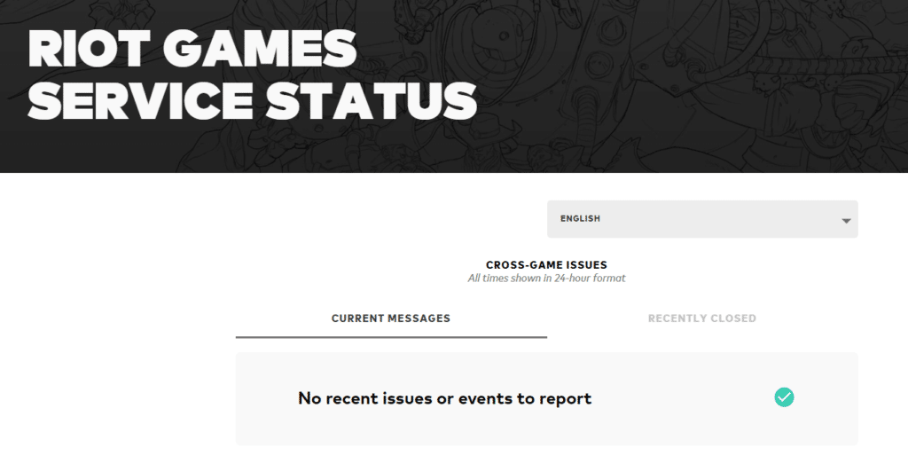 Am besten werfen Sie einen Blick auf die Statusseite des Riot Games-Servers 