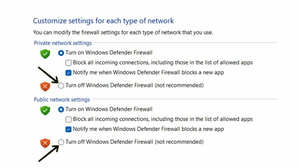 Deaktivieren Sie die Windows Defender-Firewall vorübergehend, um den Roblox-Fehlercode 279 zu beheben 