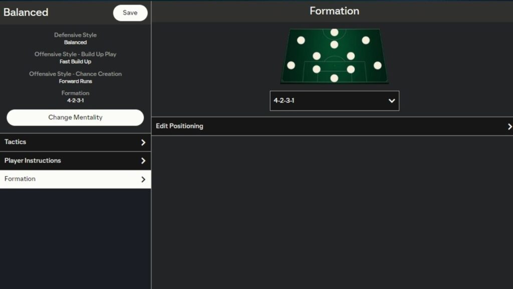 4-2-3-1-Formation bei EA Sports FC 24