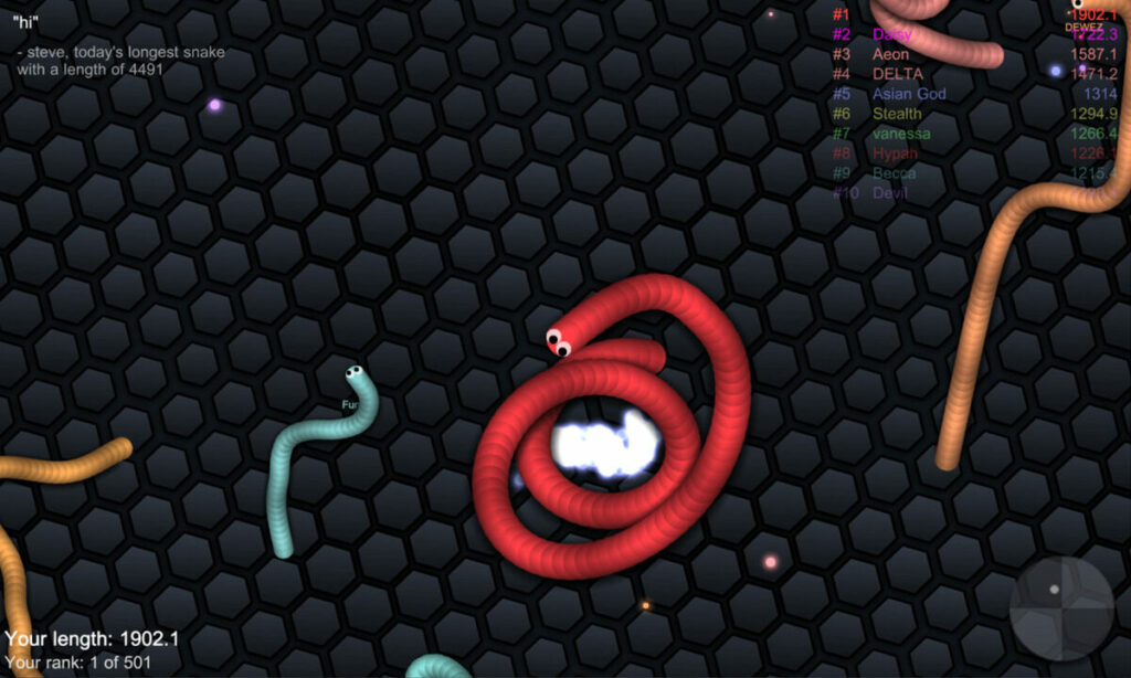 Geben Sie die slither.io-Codes korrekt ein und drücken Sie die Eingabetaste