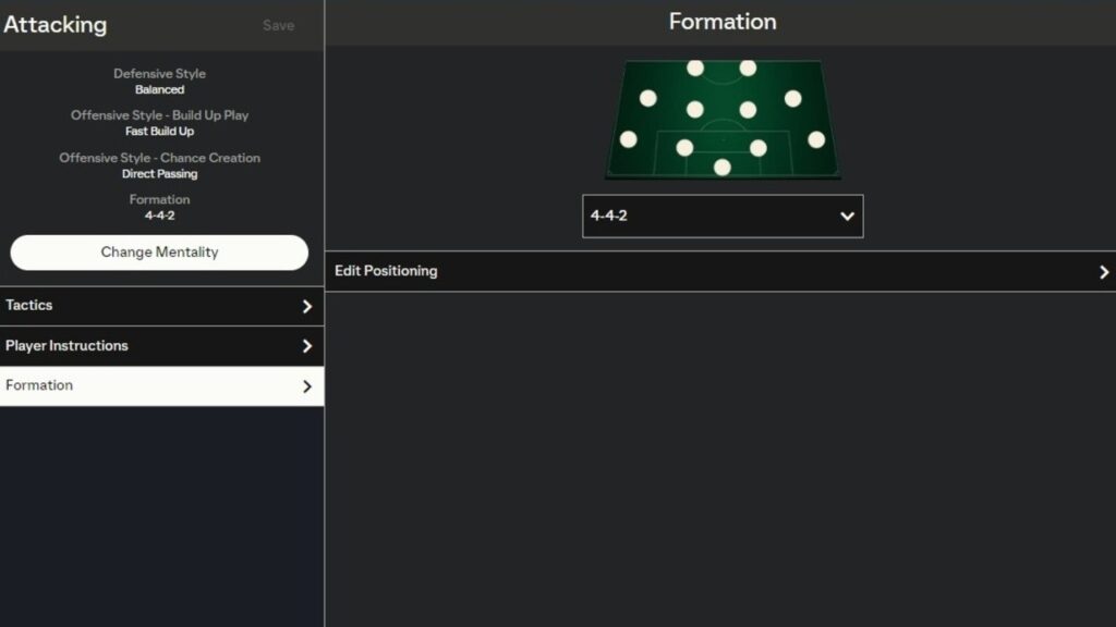 4-4-2-Formation bei EA Sports FC 24