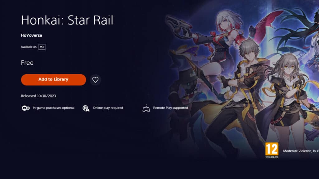 Honkai Star Rail PS5