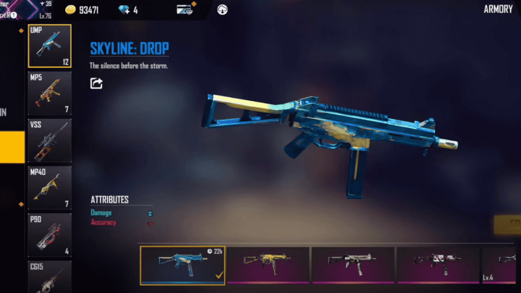 Skyline Drop UMP-Skin in Free Fire 