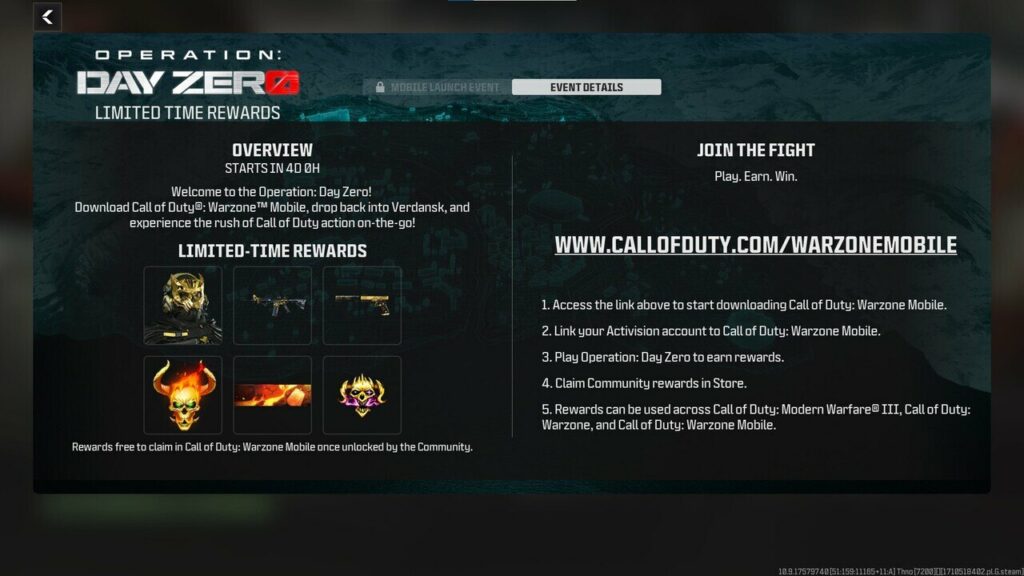 Operation Day Zero-Ereignis in Warzone Mobile 