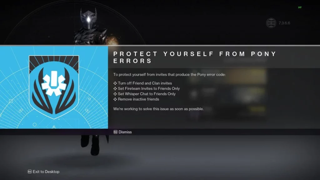 Destiny 2 Pony-Fehlercode: Gründe und einfache Lösung