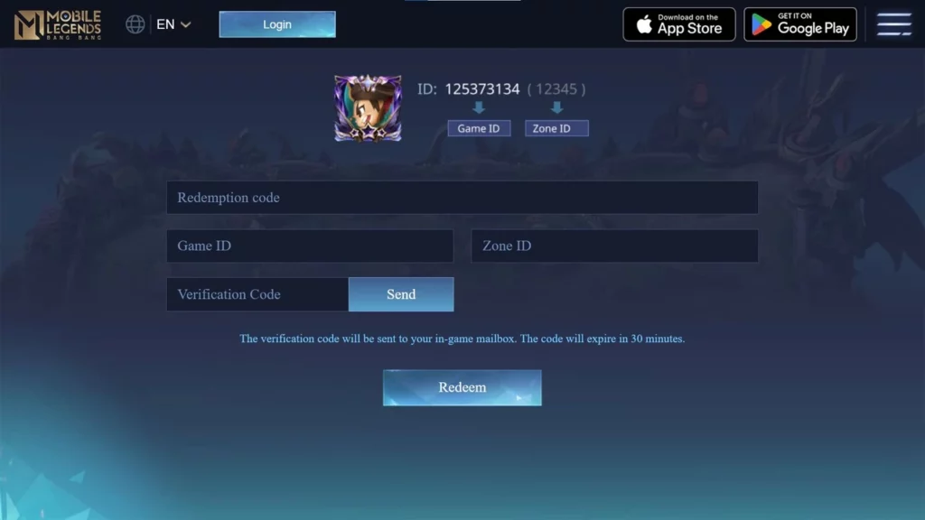 Einlösen der aktiven Mobile Legends: Bang Bang-Codes