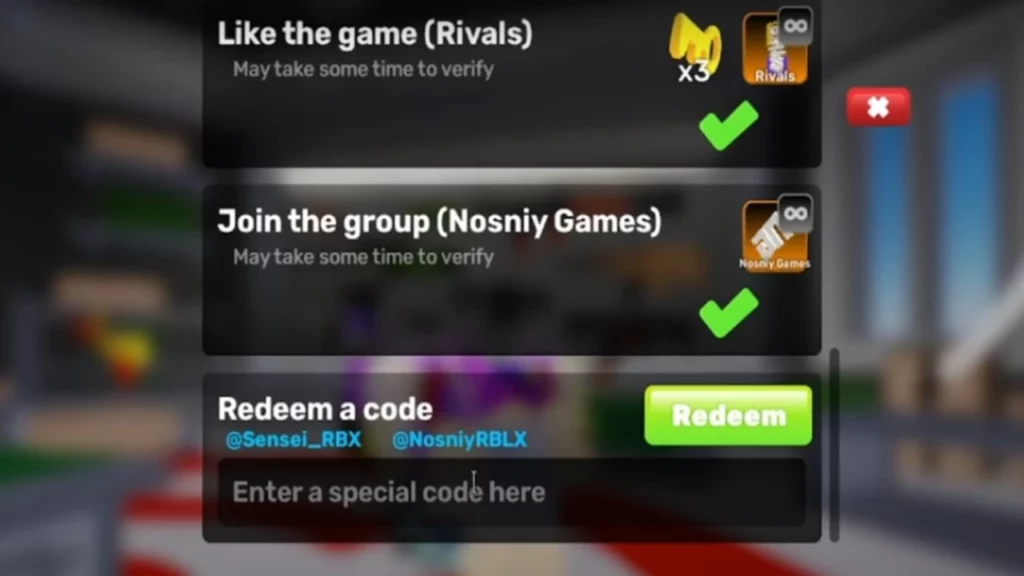 Verfahren zum Einlösen der Roblox Rivals-Codes 