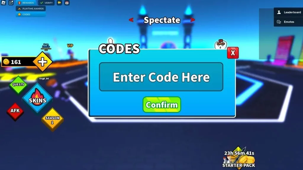 Einlösen aller aktiven Einlösecodes in Roblox Circle Clash