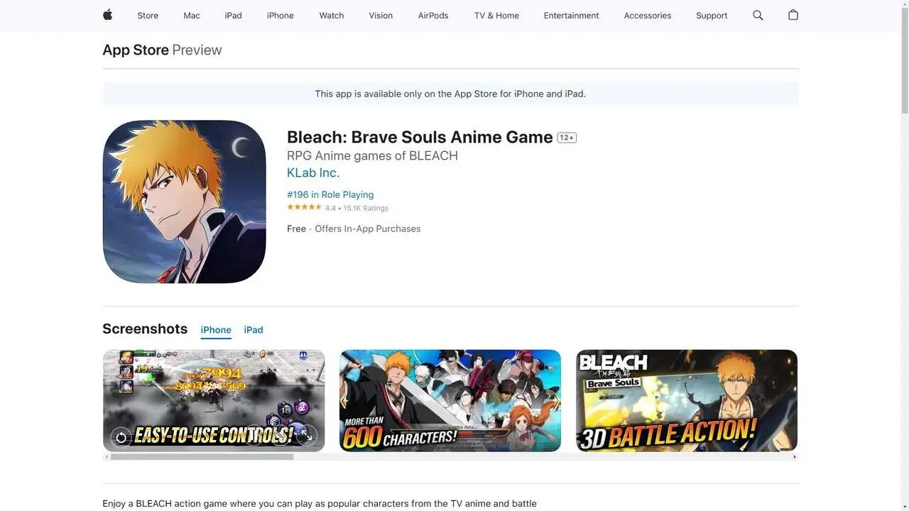 Bleach Brave Souls für iOS