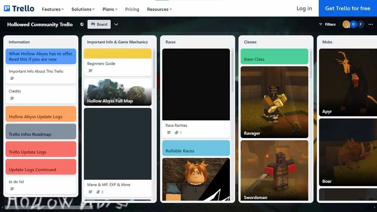 Roblox Hollowed – Trello-Links