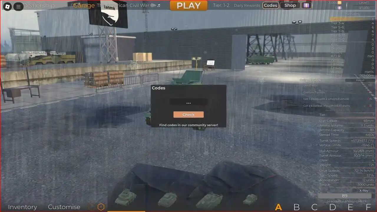 Wie löse ich alle Cursed Tank Simulator-Codes ein?