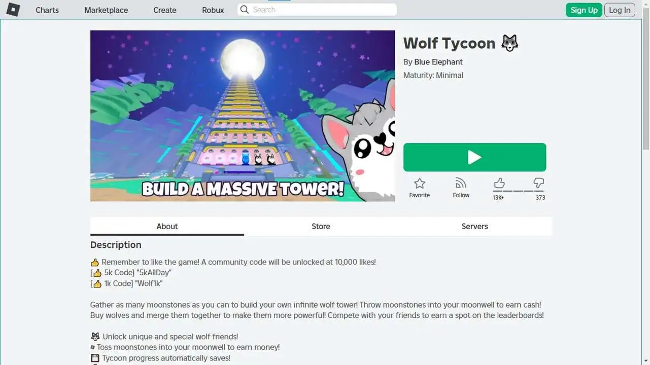 Einlösen von Roblox Wolf Tycoon-Codes