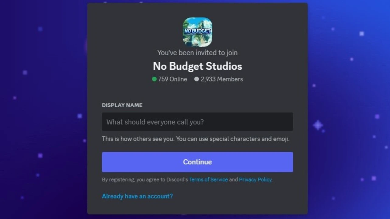 Erhalten Sie neue Codes über den Discord-Server von No Budget Studios 