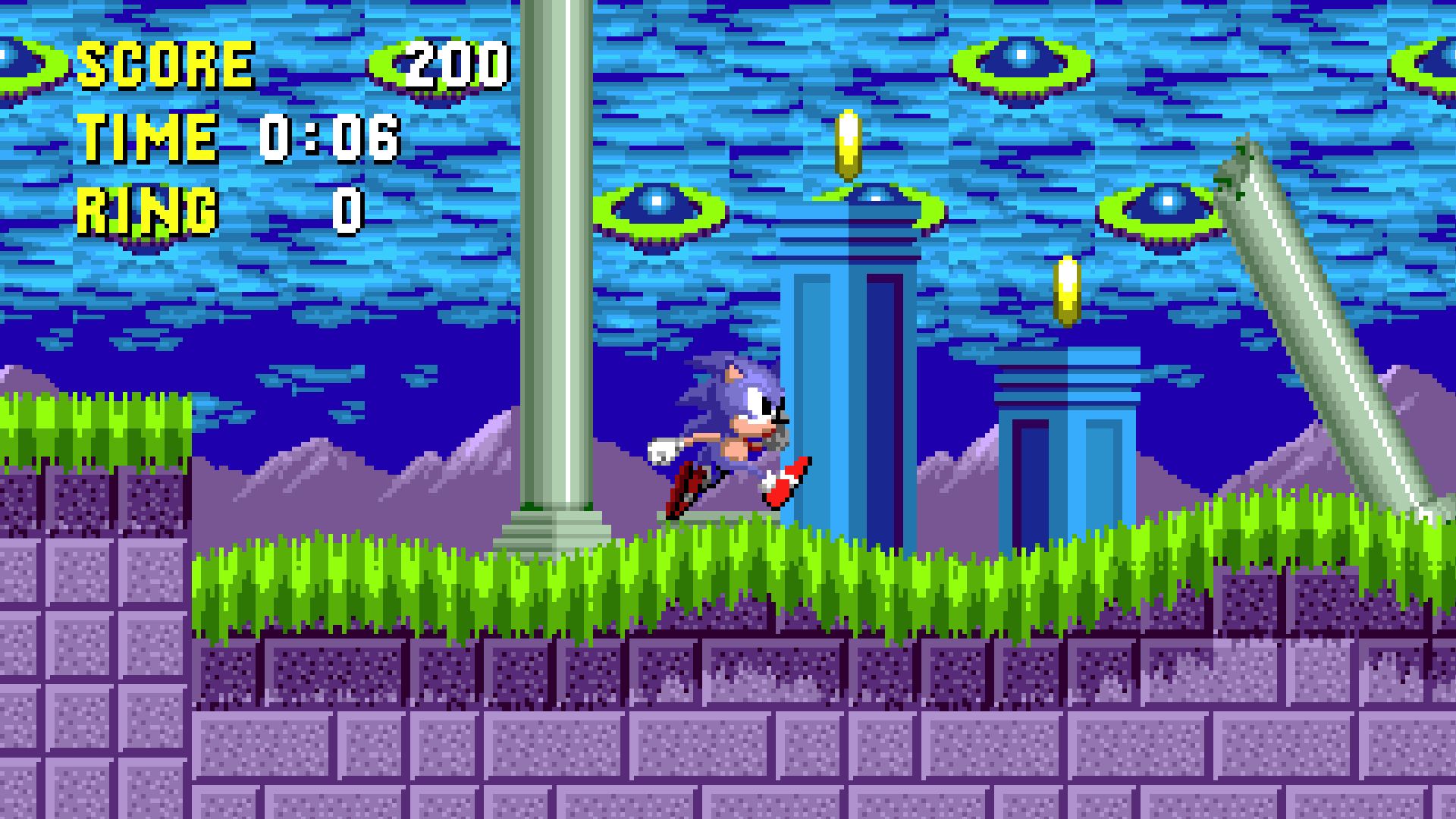 Sonic-Sammelringe in der Marmorzone in Sonic 1
